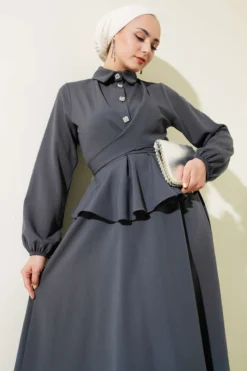 Alternative view of Stone Button Tied Skirt Set Stone