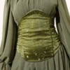 Stone Detailed Corset Evening Dress Khaki al por mayor dress view 4 - Hicabistan fábrica Turquía