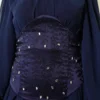Stone Detailed Corset Evening Dress Navy Blue Großhandel dress view 4 - Hicabistan Türkei Fabrik