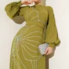 Embellished Evening Dress Stone