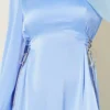 Beaded Satin Evening Dress Baby Blue all'ingrosso dress view 4 - Hicabistan fabbrica Turchia