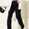 Embellished Palazzo Denim Pants