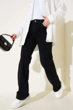 Embellished Palazzo Denim Pants