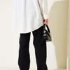 Embellished Palazzo Denim Pants all'ingrosso pants view 3 - Hicabistan fabbrica Turchia