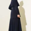 Stone-Embellished Cape Skirt Two-Piece Set Navy Blue groothandel clothing set view 3 - Hicabistan Turkije fabriek