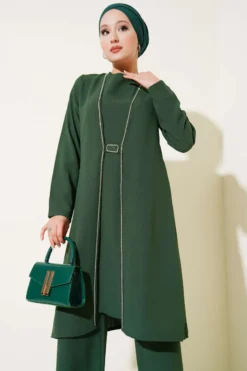 Alternative view of Stone Detail Two-Piece Set Green