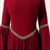 Stone Embellished Chiffon Evening Dress Burgundy wholesale dress view 4 - Hicabistan Turkey factory