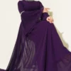 Stone Embellished Chiffon Evening Dress Purple all'ingrosso dress view 2 - Hicabistan fabbrica Turchia