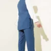 Stone Embellished Side Tied Three-Piece Set Blue wholesale clothing set view 3 - Hicabistan Turkey factory