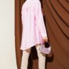 Stone Detail Cuff Button Shirt Pink بالجملة shirt view 3 - Hicabistan مصنع تركيا
