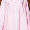 Stone Detail Cuff Button Shirt Pink بالجملة shirt view 4 - Hicabistan مصنع تركيا