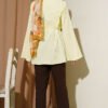 Stone Button Striped Textured Shirt Yellow all'ingrosso shirt view 3 - Hicabistan fabbrica Turchia