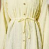 Stone Button Striped Textured Shirt Yellow all'ingrosso shirt view 4 - Hicabistan fabbrica Turchia