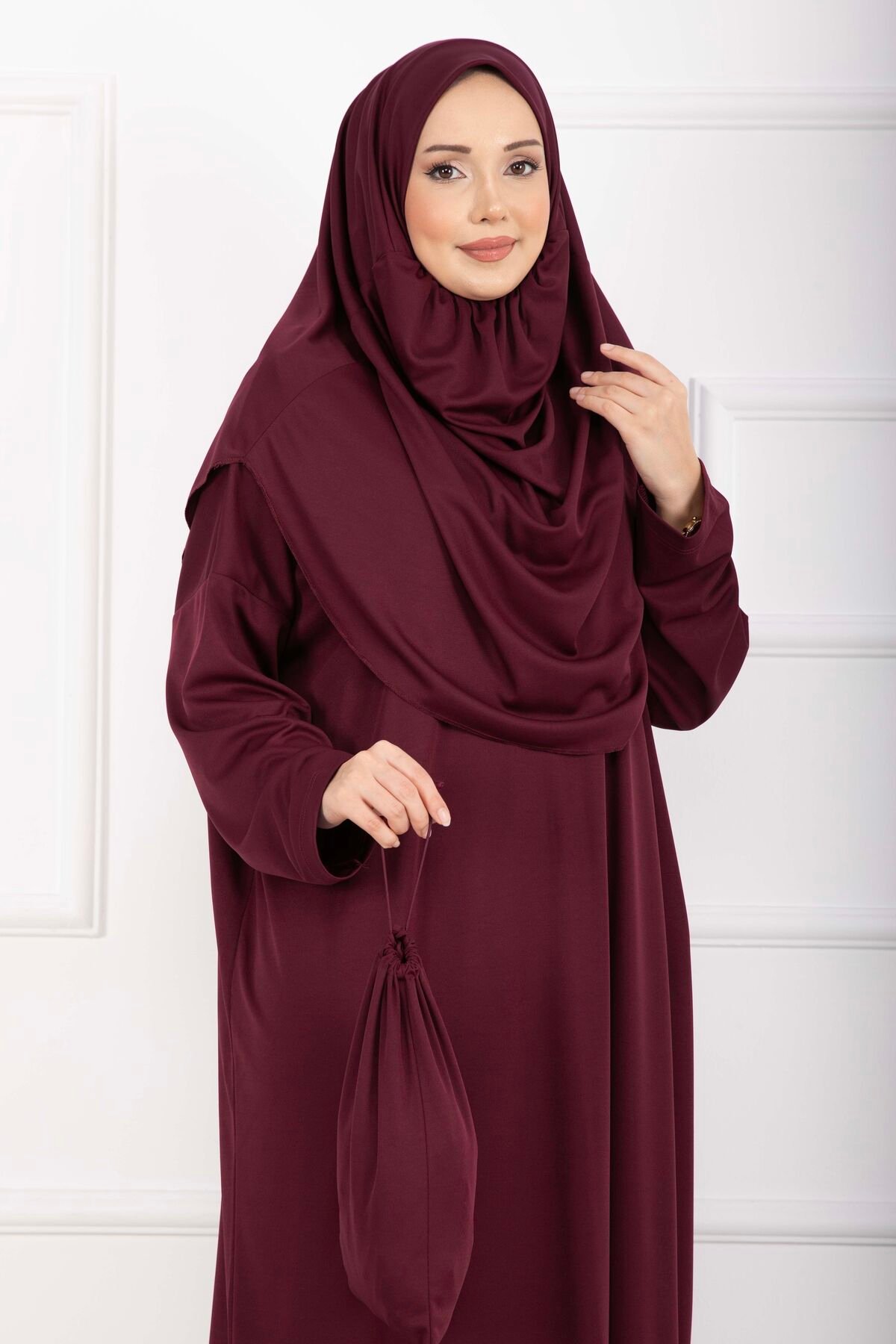 Modest Prayer Dress with Carrying Bag all'ingrosso prayer dress view 2 - Hicabistan fabbrica Turchia