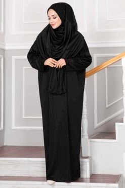 Modest Prayer Dress with Carrying Bag Black