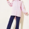 Single Pocket Striped Shirt Pink wholesale shirt view 2 - Hicabistan Turkey factory