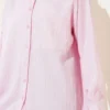 Single Pocket Striped Shirt Pink wholesale shirt view 4 - Hicabistan Turkey factory