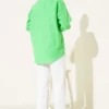 Single Chest Pocket Basic Shirt Green wholesale shirt view 3 - Hicabistan Turkey factory