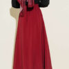Tencel Pleated Skirt Burgundy Großhandel skirt view 3 - Hicabistan Türkei Fabrik