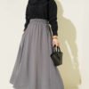 Tencel Pleated Skirt Grey wholesale skirt view 2 - Hicabistan Turkey factory