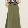 Tencel Pleated Skirt Khaki بالجملة skirt view 3 - Hicabistan مصنع تركيا