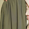 Tencel Pleated Skirt Khaki بالجملة skirt view 4 - Hicabistan مصنع تركيا