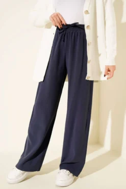 Alternative view of Tencel Palazzo Pants Navy Blue
