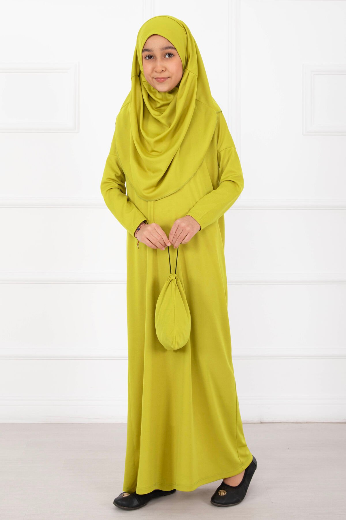 Modest Kids Prayer Dress Green all'ingrosso prayer dress - Hicabistan fabbrica Turchia