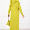 Modest Kids Prayer Dress Green all'ingrosso prayer dress view 3 - Hicabistan fabbrica Turchia