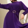 Belted Two-Piece Sandy Dress Purple wholesale dress - Hicabistan Turkey factory