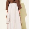 Three Ruffled Skirt Beige wholesale skirt view 3 - Hicabistan Turkey factory