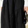 Three Ruffled Skirt Black wholesale skirt view 4 - Hicabistan Turkey factory