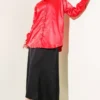 Long Sleeve Satin Shirt Red wholesale shirt view 2 - Hicabistan Turkey factory