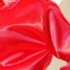 Long Sleeve Satin Shirt Red wholesale shirt view 4 - Hicabistan Turkey factory