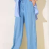 Baggy High-Waisted Denim Pants Dark Blue en gros pants view 5 - Hicabistan usine Turquie