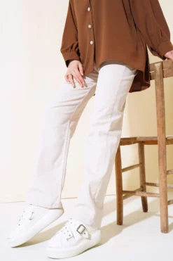 Alternative view of Wide Leg Denim Pants Beige