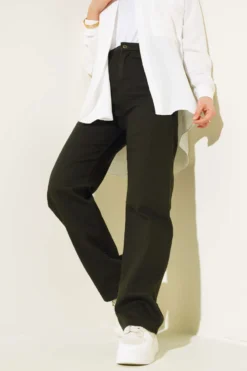 Wide Leg Denim Pants Khaki