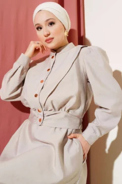 Alternative view of V Neck Jacketed Dress Set Stone