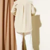 Shirt with V Detail Beige wholesale shirt view 3 - Hicabistan Turkey factory