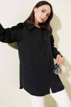 V Panel Shirt Black