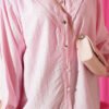 V Panel Stone Embellished Shirt Pink wholesale shirt view 4 - Hicabistan Turkey factory