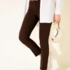 High Waist Belted Trousers Brown
