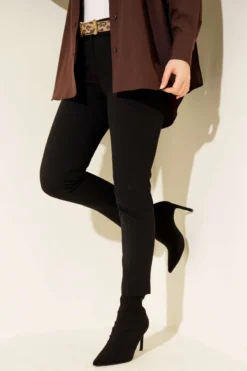 High Waist Belted Trousers Black