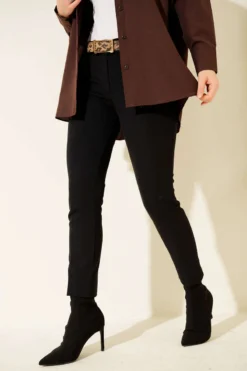 Alternative view of High Waist Belted Trousers Black