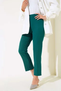 Alternative view of High Waist Fabric Trousers Emerald