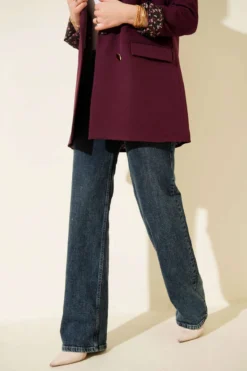 Alternative view of High Waist Palazzo Denim Pants Green