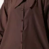 Shirt with Neck Tie Detail Brown groothandel shirt view 4 - Hicabistan Turkije fabriek