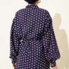 Tie-Neck Polka Dot Shirt Navy Blue groothandel shirt view 3 - Hicabistan Turkije fabriek