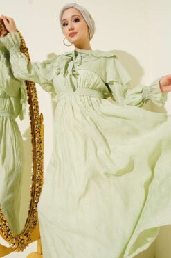Tiered Dress with Neck Tie Detail