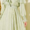 Tiered Dress with Neck Tie Detail wholesale dress view 4 - Hicabistan Turkey factory